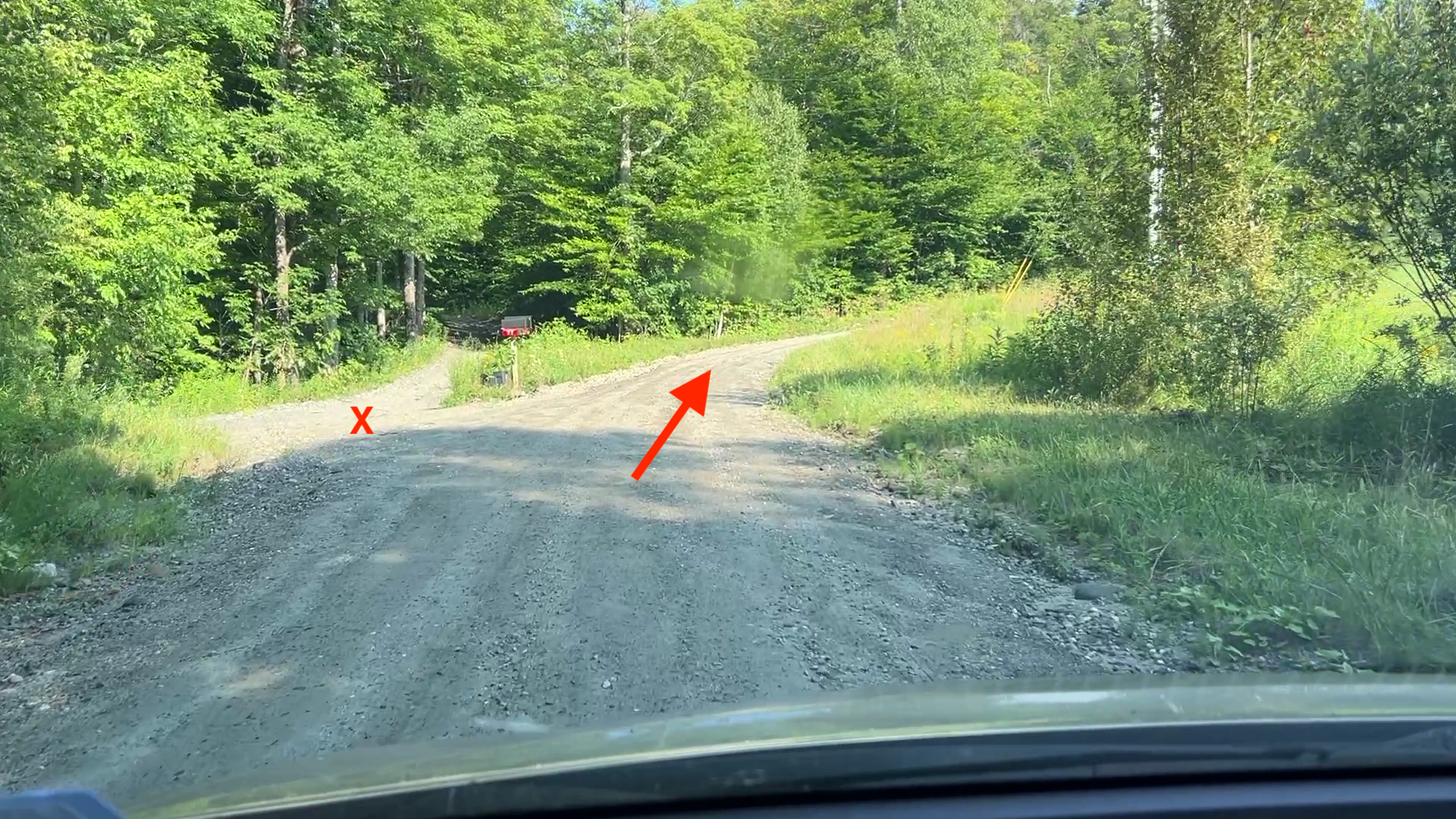 First driveway on Fisher Road; stay right